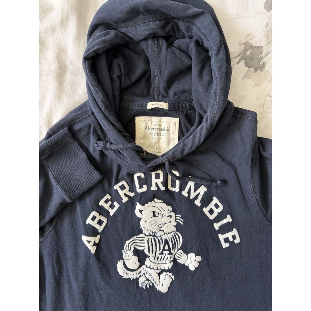 Vintage Y2K Abercrombie & Fitch Muscle Fit Tiger Logo Hoodie Sweater Sweatshirt